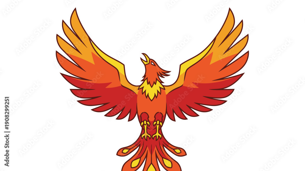 Fototapeta premium Mythical Phoenix Bird Rising with Fiery Wings, Symbol of Rebirth and Resilience