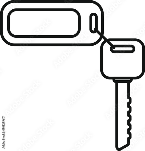 Car key with a security remote control on a white background