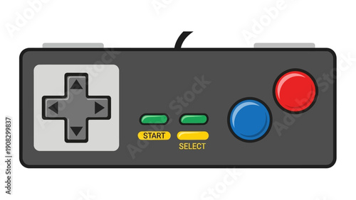 Retro Video Game Controller, Classic Gaming Joypad, Nostalgic Entertainment Device