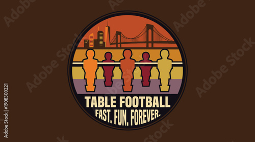 Table Football Fast Fun Forever Logo Design Illustration