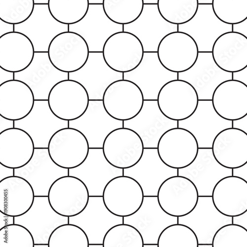 Abstract box and circle pattern design.
