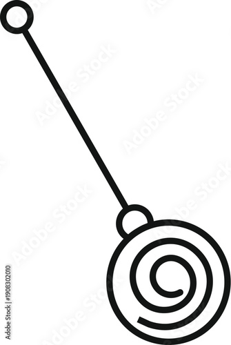 Hypnosis pendulum with a spiral bob swinging, indicating mesmerism and mind control