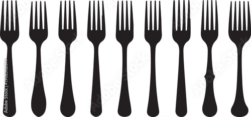Fork icon vector set. Cutlery illustration sign collection. Restaurant symbol. Food logo.