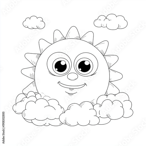 Cute Spring Coloring Page for Preschool Kids
Simple Cartoon Coloring Book Page for Children