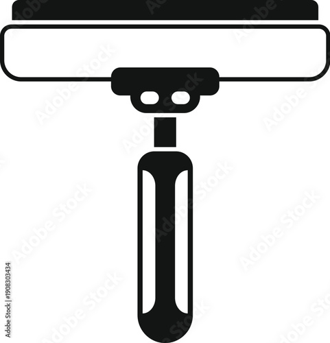 Squeegee tool with handle cleaning a surface, illustrating hygiene and maintenance