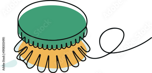 Minimalist Continuous Line Art Handheld Scrub Brush
