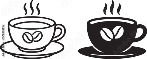 Hot Coffee Cup Icon Vector
