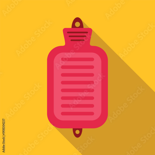 Red hot water bottle using radiating heat for pain relief or soothing comfort