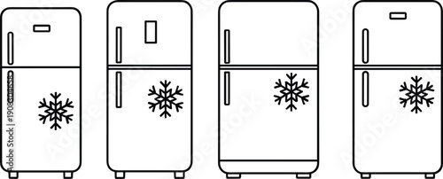 Refrigerator and Freezer Icon Set