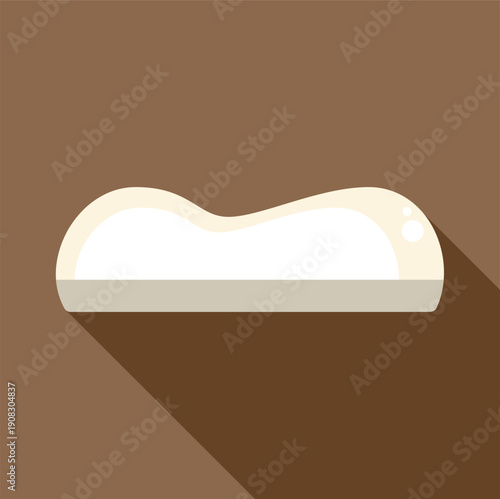 Orthopedic pillow illustration offering neck and head support with a long shadow