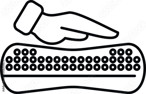 Hand touching braille text, representing reading for blind or visually impaired people