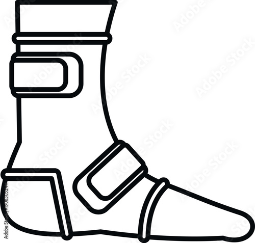 Ankle brace outlining foot support for protection and recovery