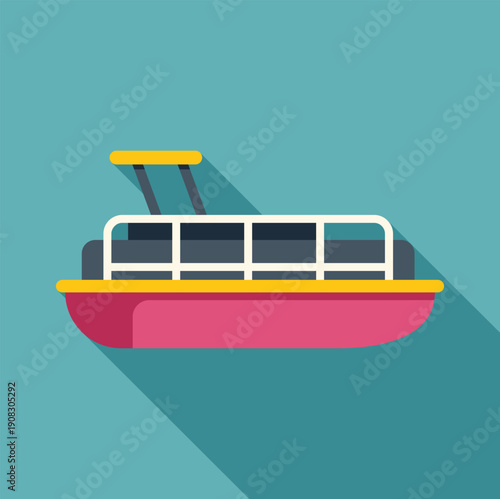 Pontoon boat floating on water, representing travel and recreation