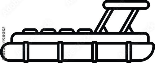 Pontoon boat icon representing recreational boating, water transport, and leisure activities