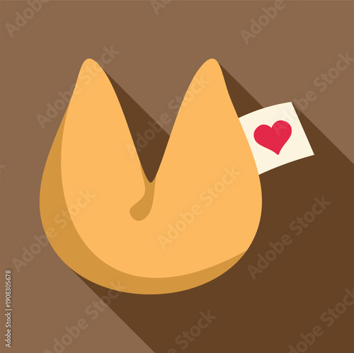 Fortune cookie revealing heart message predicting love luck