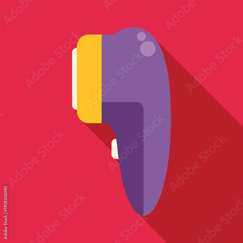 Epilator machine for body hair care with flat design and long shadow