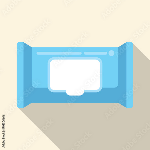 Blue wet wipes package showing a concept of sanitary cleaning and personal hygiene