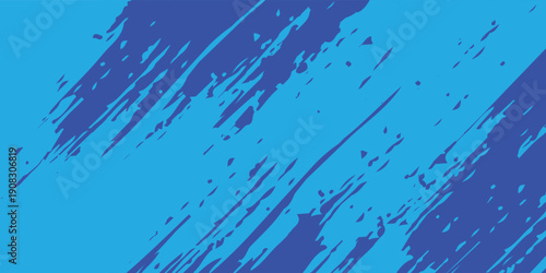 Abstract Blue Grunge Texture with High Contrast Cyan Splatters