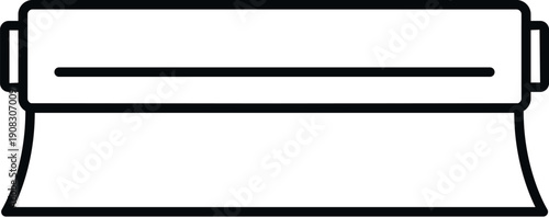 Squeegee line art vector outlining a tool for screen printing or cleaning tasks
