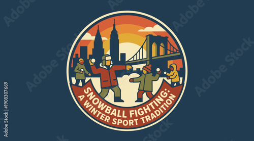 Snowball Fight A Winter Sport Tradition in a Cityscape
