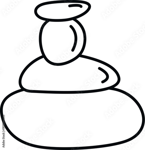Stacked stones creating a peaceful zen and balance icon for relaxation