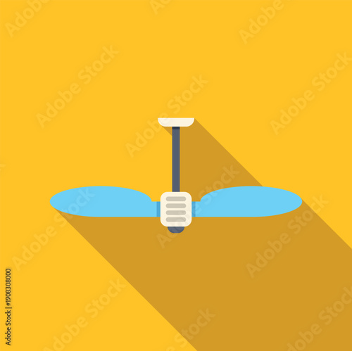 Ceiling fan moving air for climate control in a room