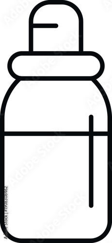 Dropper bottle containing liquid for skincare or beauty treatment featuring a line art style