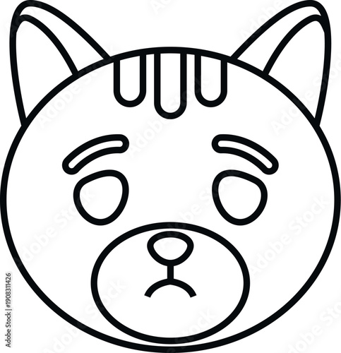 Cute cat experiencing sadness, showing a grumpy expression