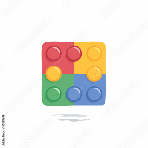 Interlocking toy brick in primary colors offering creative building possibilities