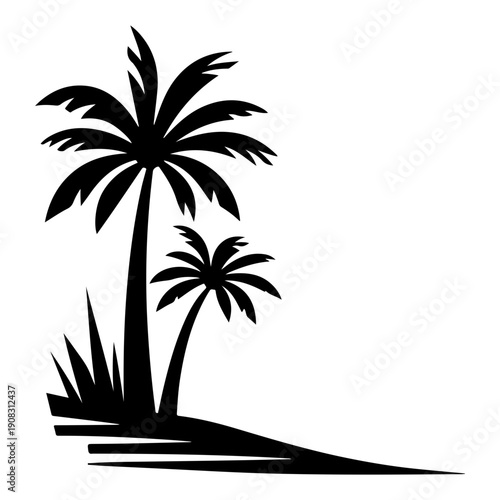 coconut tree silhouette of sea beach