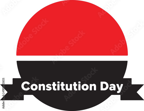 Celebrating constitution day with a vibrant red and black circular banner