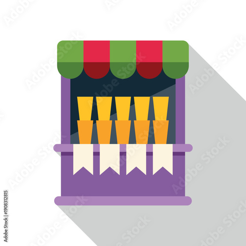 Carnival game booth with stacked cups for a fun fairground challenge