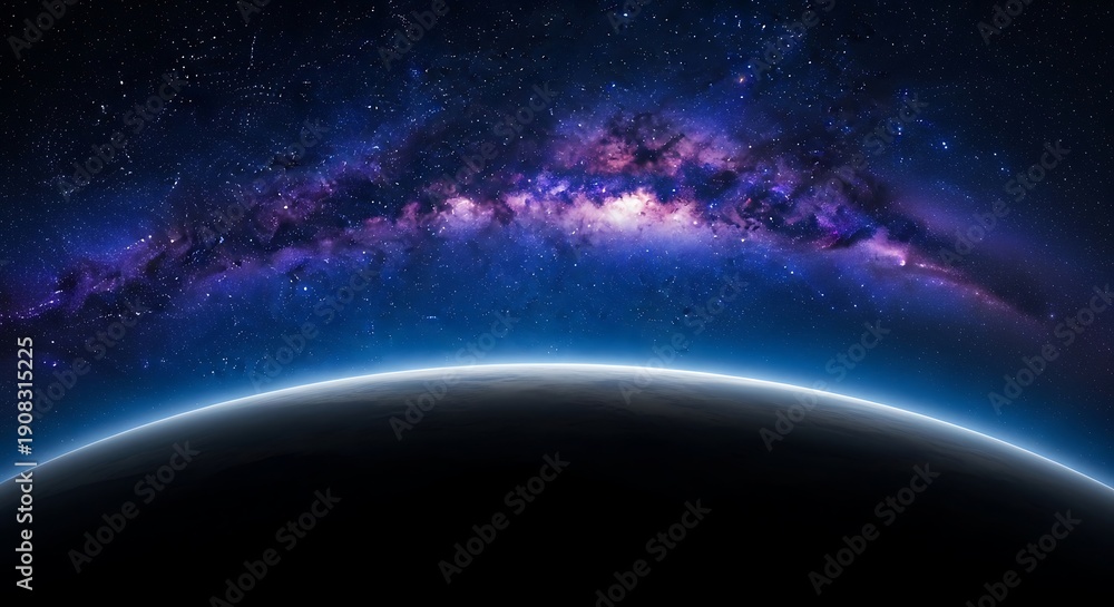 Obraz premium Glowing Planet Edge in Deep Space