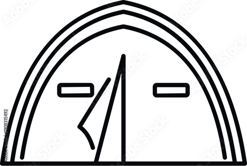 Simple outdoor camping tent icon representing travel, shelter, and nature exploration