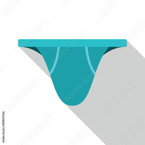 Teal jockstrap providing protection for male athletes in a flat design style