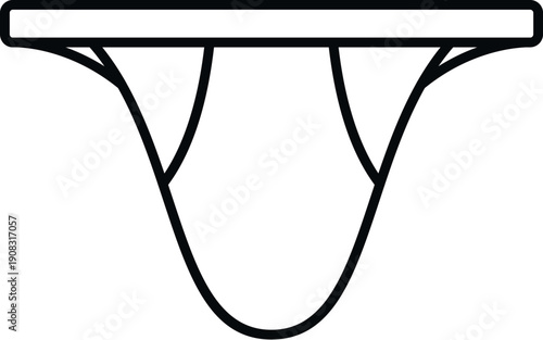 Line art illustration representing a male athletic supporter or jockstrap
