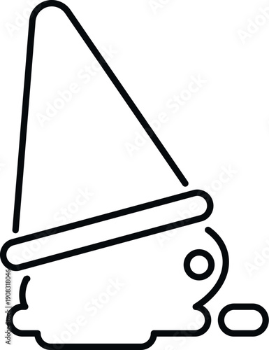 Ice cream cone fallen on the ground with dessert melting