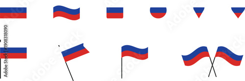 Russia Flag Icons Set  Russian National Symbols for Map, Pins, and Design Elements.