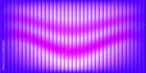 An abstract visual features a series of vertical lines in varying shades of purple and blue. The lines are 