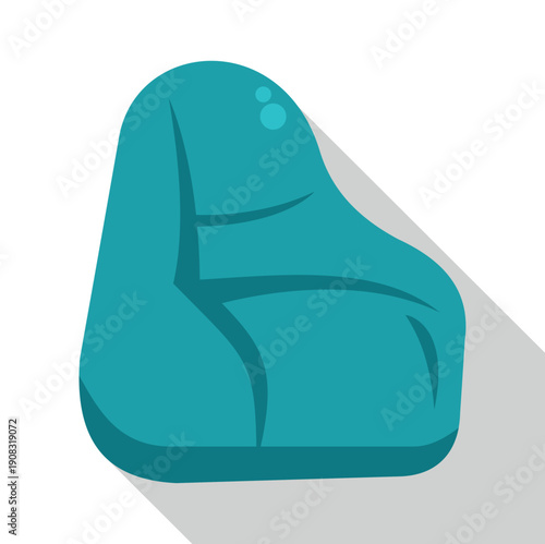 Blue bean bag chair icon showing a soft, casual seating option with a soft shadow