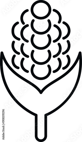 Corn cob drawing representing agriculture, healthy eating, and natural ingredients