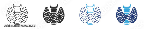 Thyroid Icon. Endocrine Gland and Medical Anatomy Symbol. Vector Illustration