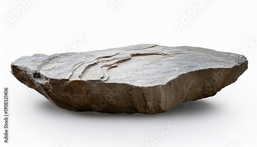 Rock Podium Isolated Stone Stand Display Product On White Background Stones Sea Formation Located Part Of The Mountain Group Of Cliff Rock With Natural Rough Texture Surface With Clipping Path