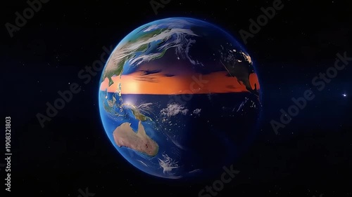 Wallpaper Mural The Earth seen from space with a dramatic sunset casting a warm glow across the atmosphere. Torontodigital.ca