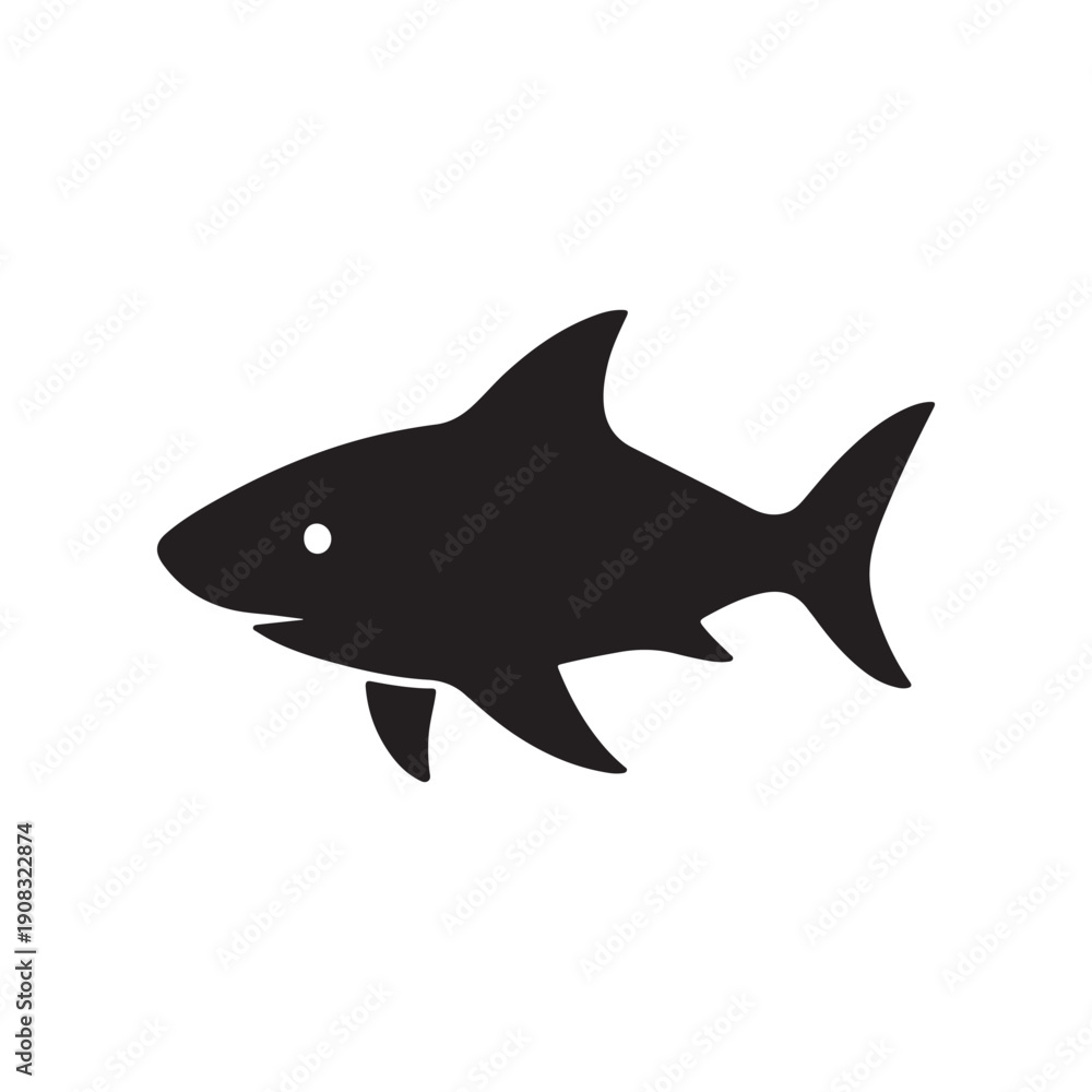 Obraz premium Fish Silhouette Vector Icon with Streamlined Body