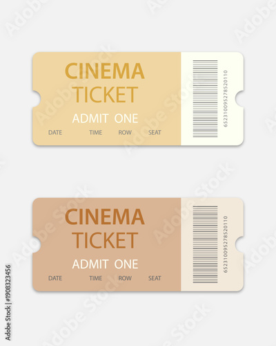 Ticket template on white background.