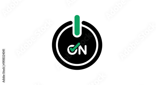 Illuminating activation emblem, streamlined design showcasing digital readiness and status