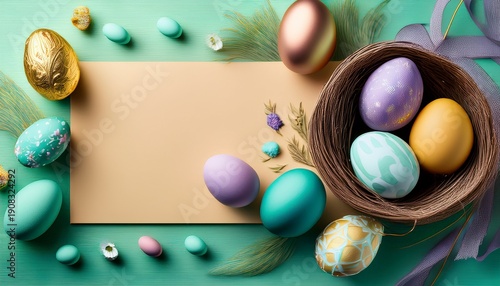 Easter Greeting Card With Eggs