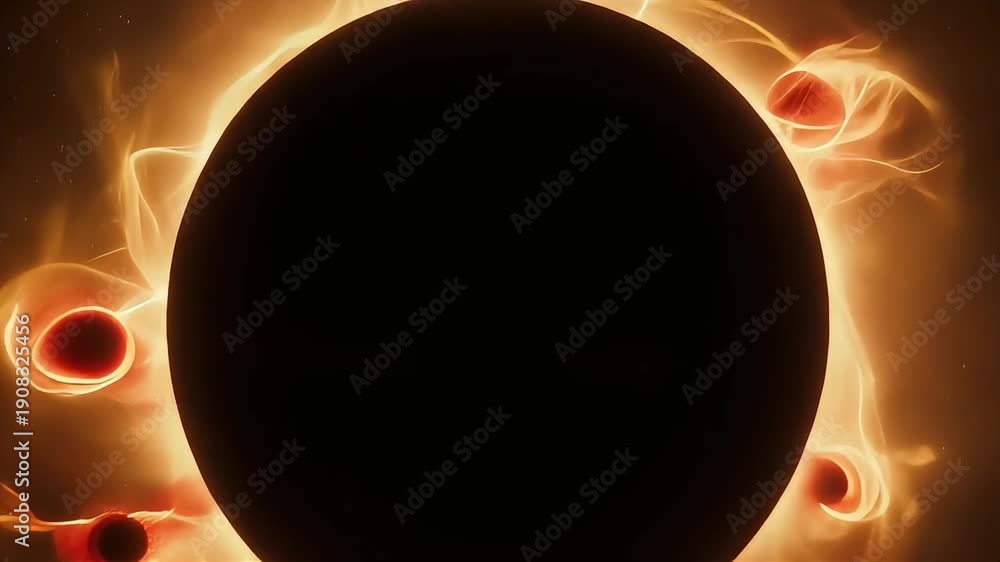 custom made wallpaper toronto digitalAbstract representation of a solar eclipse with glowing corona and swirling energy.