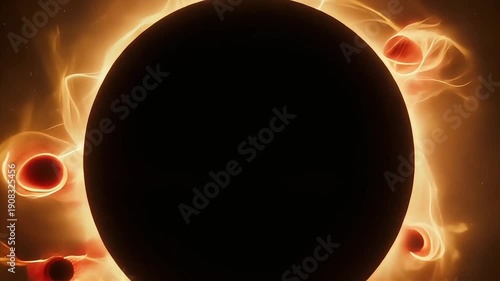 Wallpaper Mural Abstract representation of a solar eclipse with glowing corona and swirling energy. Torontodigital.ca